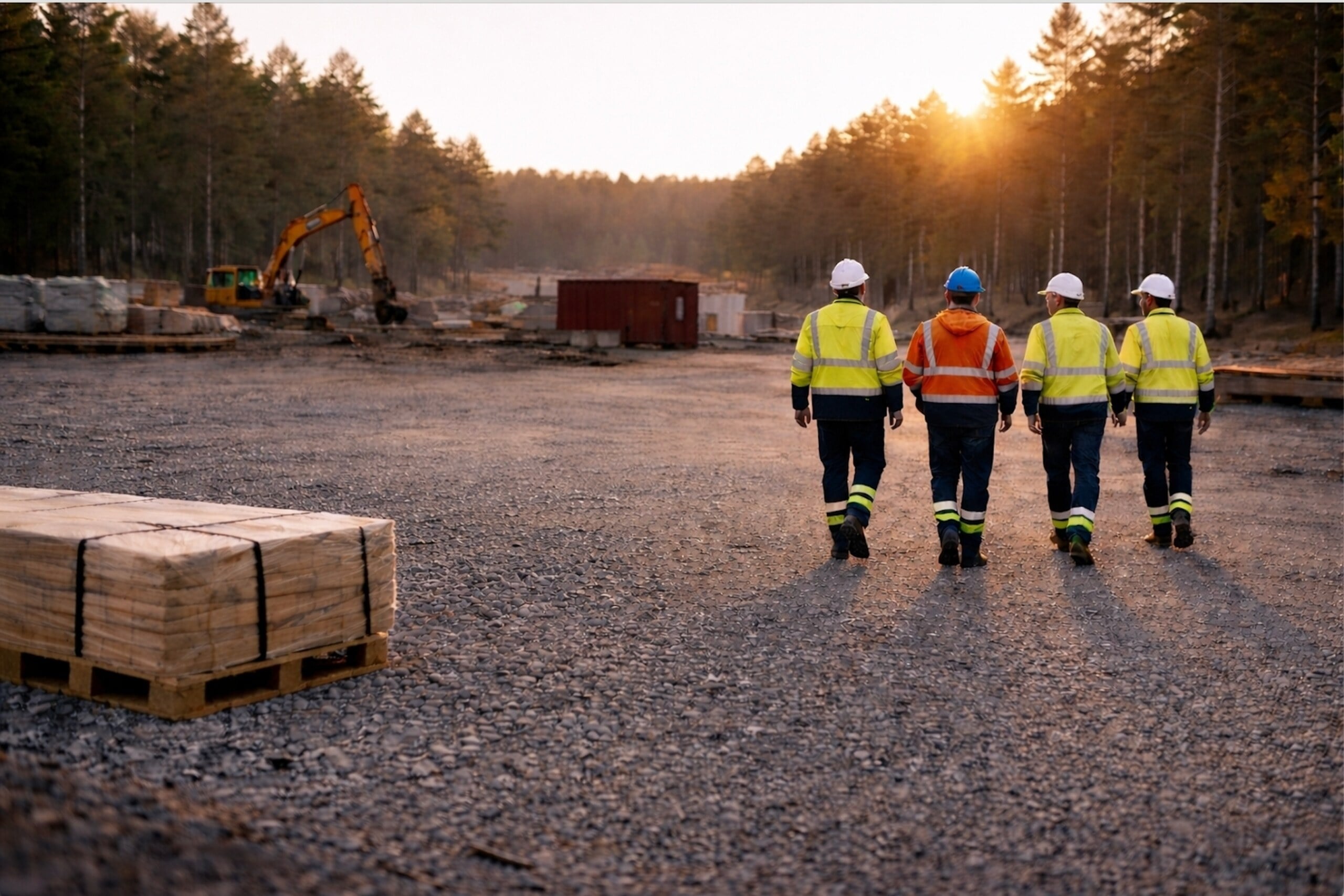 Fagarbeidere som samarbeider på en byggeplass
